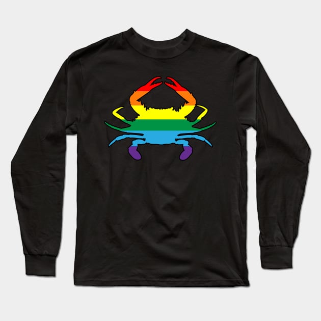 Blue Crab: Queer & Gay Pride Long Sleeve T-Shirt by ziafrazier